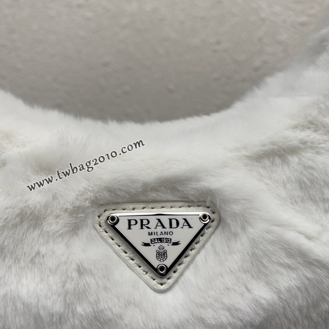 Prada專櫃新款Hobo毛毛包 1NE515 普拉達秋冬毛毛腋下包 csp1469